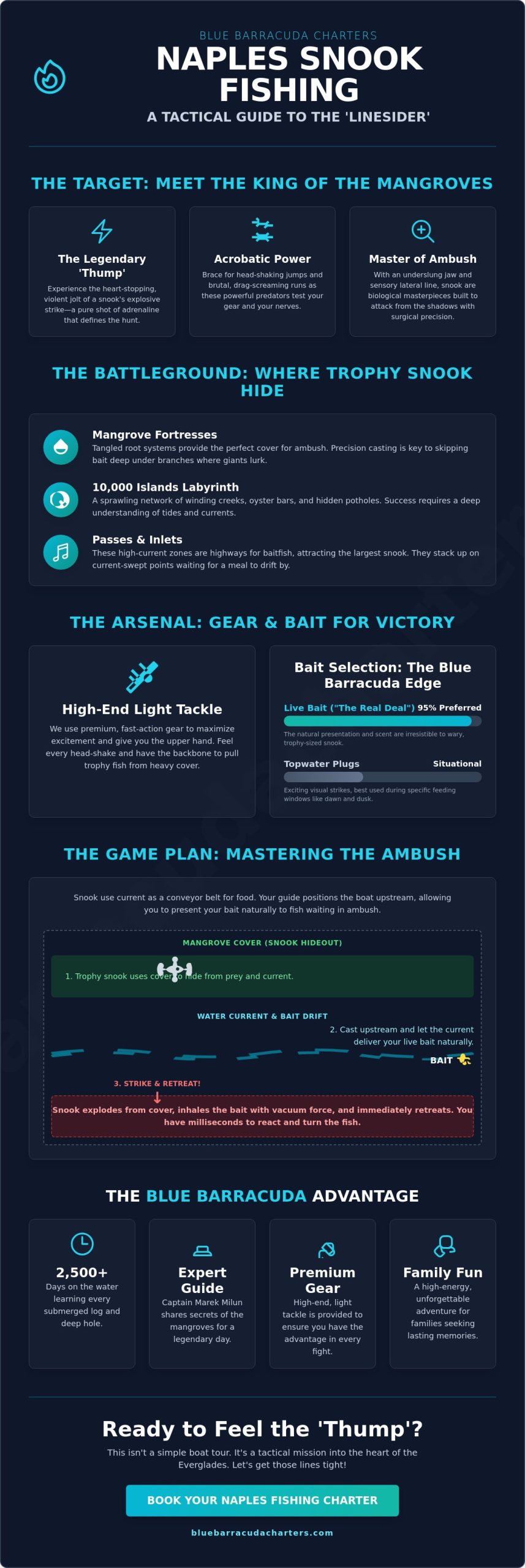 Snook Fishing Guide Naples Florida: Master the Ambush with Blue Barracuda Charters